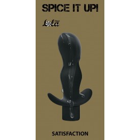 Черная анальная пробка с вибрацией Satisfaction - 11,5 см.