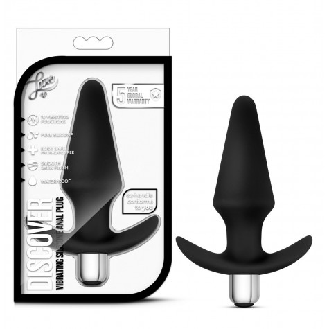 Чёрная анальная вибропробка Luxe Discover - 12,7 см.