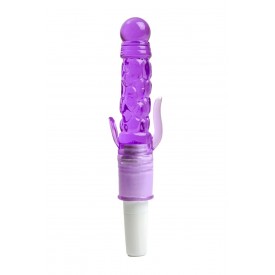 Фиолетовый вибратор с дополнительными отростками - 21 см.