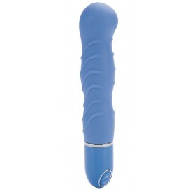 Голубой гнущийся вибратор Silicone Pleasure Bendie Ripple G's - 17,3 см.